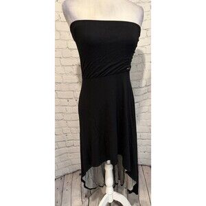 Guess Strapless High-Low Black & Gray Soft Rayon Blend Dress Size Medium
